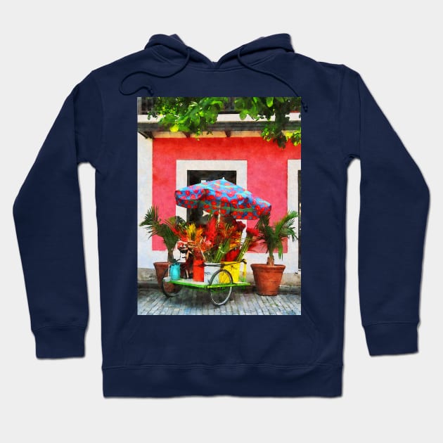 San Juan, Puerto Rico - Flower Cart Hoodie by SusanSavad